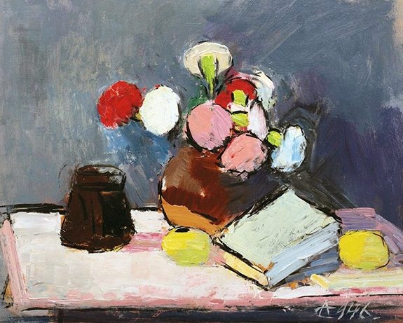 2 Ac- Natură Statică Cu Flori, Carte și Lămâi