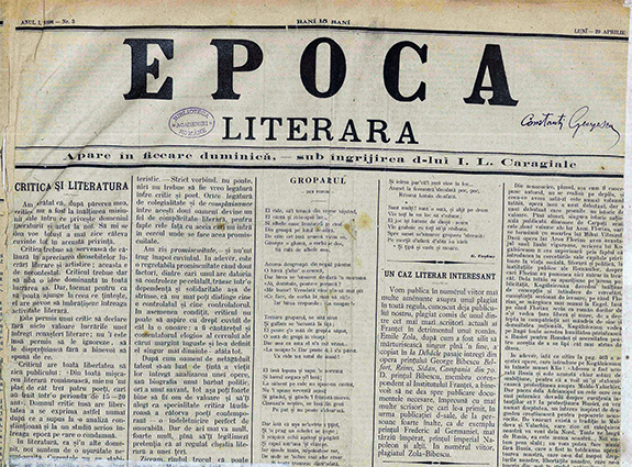 Primul număr Epoca Literară (1896)