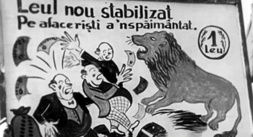 1947 Reforma Monetara Caricatură Din Presa Comunistă