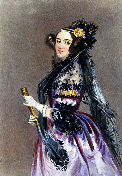 Ada King, Countess of Lovelace (2) Watercolour portrait, possibly by Alfred Edward Chalon, c. 1840