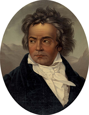 Ludwig Van Beethoven (2). Lithograph-portrait By Ferdinand Schimon, 1870