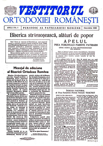 1989 Primul Număr Vestitorul Ortodoxiei Românești