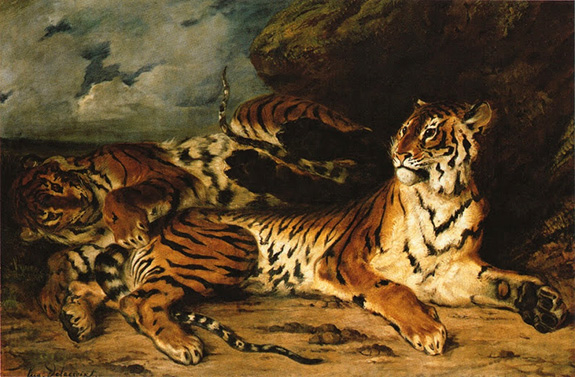 4 Un pui de tigru jucându-se cu mama lui A Young Tiger Playing with its Mother, 1830