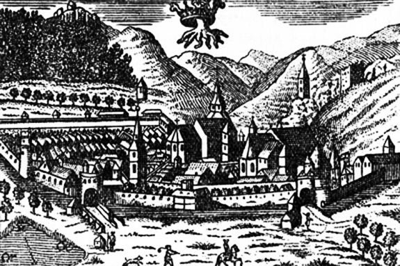 1271 Brasu (brașov). Gravură Din Sec.18