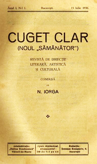 1936 Cuget Clar - Coperta