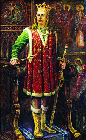 Ștefan cel Mare (2) Tablou după litografia lui Costin Petrescu din 1904