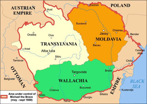 Teritoriile aflate sub domnia lui Mihai Viteazul 1600 Teritoriile aflate sub domnia lui Mihai Viteazul