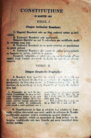 1923c Constituțiunea României