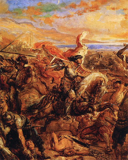 1444 Władysław III al Poloniei conducând șarja de cavalerie. Tablou Jan Matejko