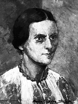 1878-1967 Pictoriță Maria Ciurdea Steurer. Autoportret cu ie, 1944