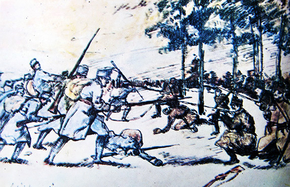 1916a Oituz - Respingerea Unui Atac Austro-ungar. Desen De I. Bughardt