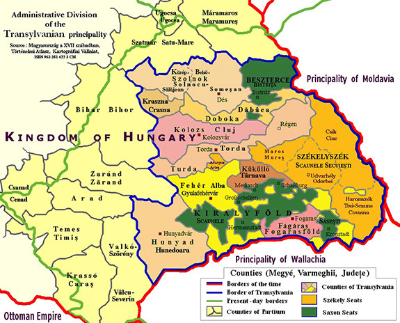 1690 Harta Administrativă A Transilvaniei