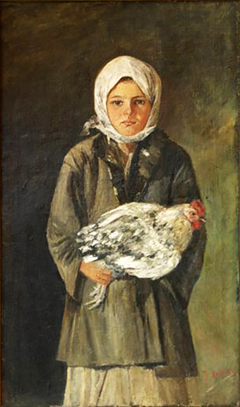 Girl holding a Chicken