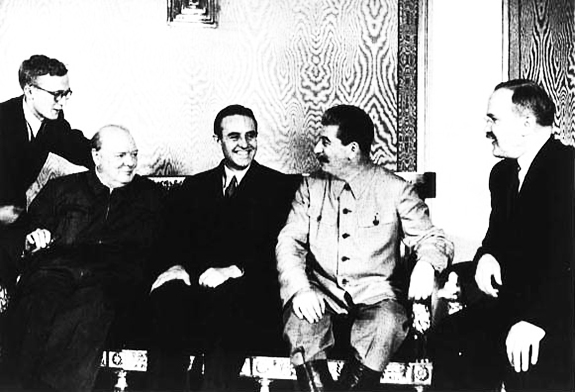 1944a Winston Churchill, W. Averell Harriman, Joseph Stalin și Vyacheslav Molotov La Conferința De La Moscova