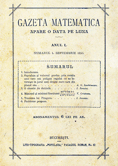 1895 - Gazeta Matematică
