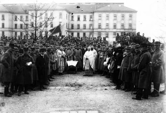 2 Sfințirea Drapelului Consiliului Național Român Militar, Viena 14.11.1918