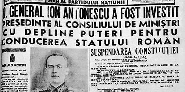 1940 Începutul dictaturii Antonescu