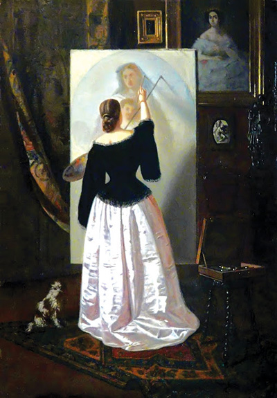 10 Doamnă Pictând Lady Painting