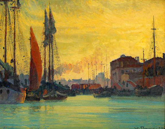 2p-12 Apus peste Chioggia Sunset Over Chioggia, 1924